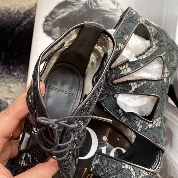 Givenchy Black Lace Cage Sandal Bootie Heel SIZE: 40 - Picture 11 of 16